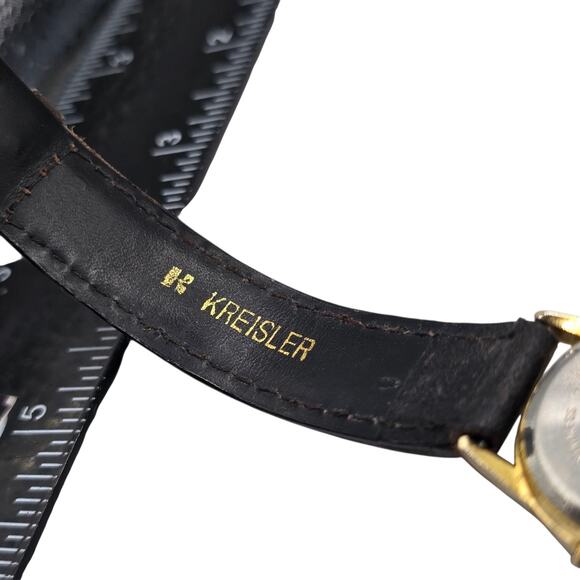 Watch Vintage Revlon Women Dark Brown Leather Band Gold Tone Face SKU2417 - Picture 4 of 9